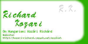 richard kozari business card